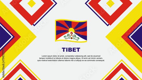 Tibet Flag Abstract Background Design Template. Tibet Independence Day Banner Wallpaper Vector Illustration. Tibet Independence Day