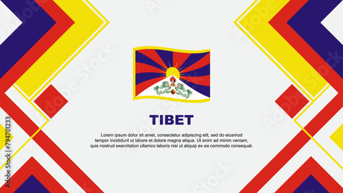 Tibet Flag Abstract Background Design Template. Tibet Independence Day Banner Wallpaper Vector Illustration. Tibet Banner