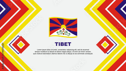 Tibet Flag Abstract Background Design Template. Tibet Independence Day Banner Wallpaper Vector Illustration. Tibet Design