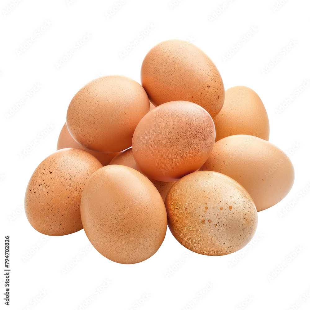 A group of eggs set against a transparent background isolated on transparent background A group of eggs set against a transparent background isolated on transparent background