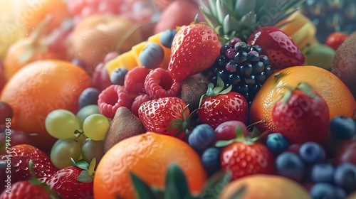 Fresh fruits assorted fruits colorful background  Vitamins natural nutrition concept