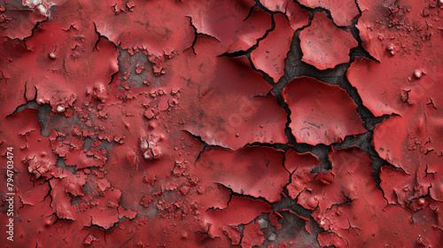 Obraz na płótnie Red paint texture peeling of a metallic background w salonie