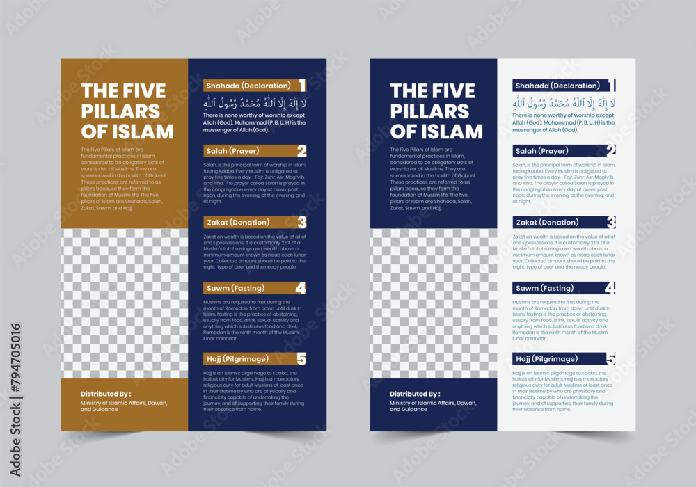 Poster The Five Pillars of Islam Flyer Template | A4 | Print Ready ...