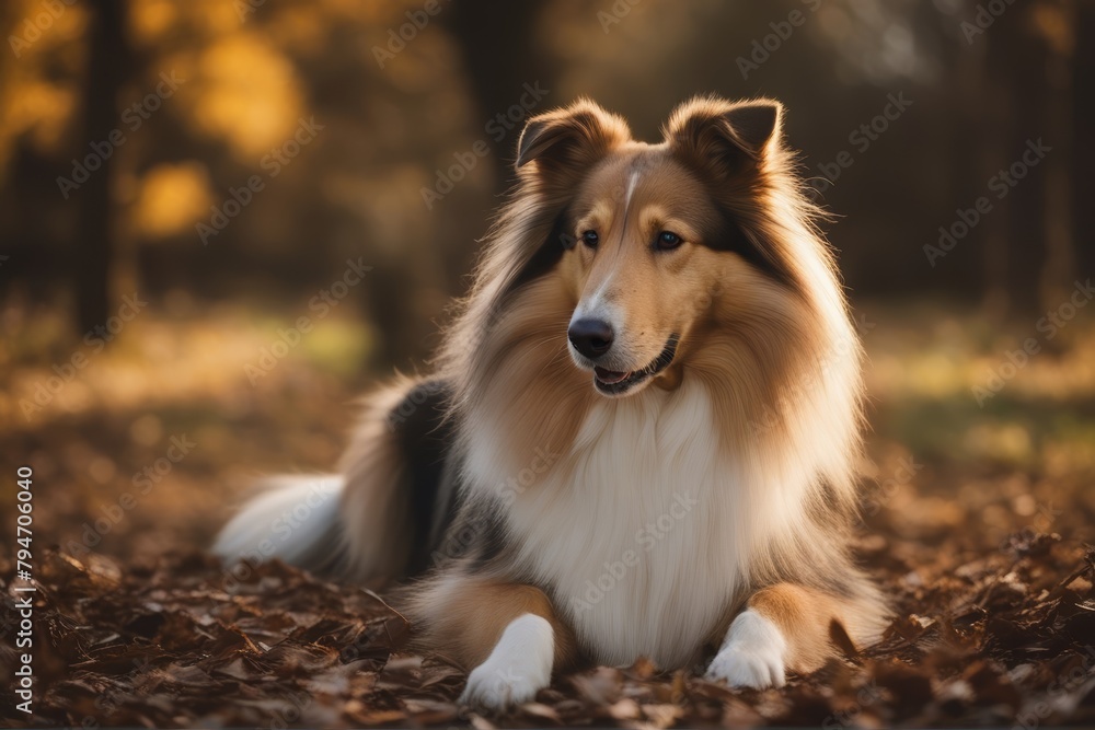 'rough collie dog summer forest fur pet cute long hair breed green white field grass young close happy meadow mammal lass friends beauty canino haired animal looking pedigree shepherd adorable'