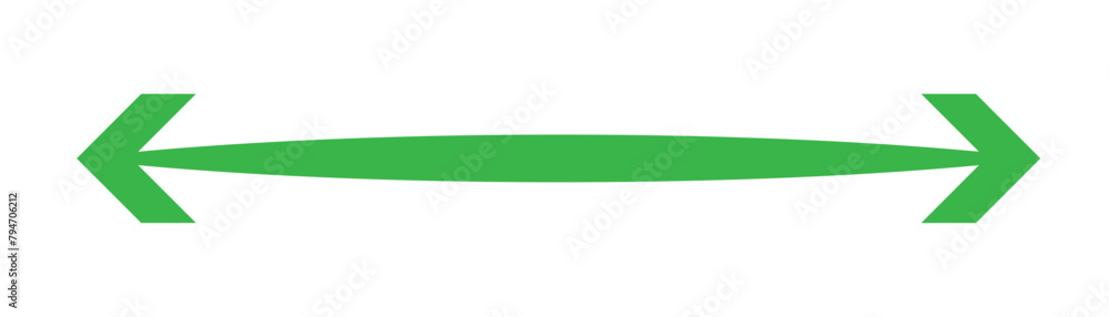 green arrow on white background. Dual head green arrow. green arrow on white background. Dual head green arrow.