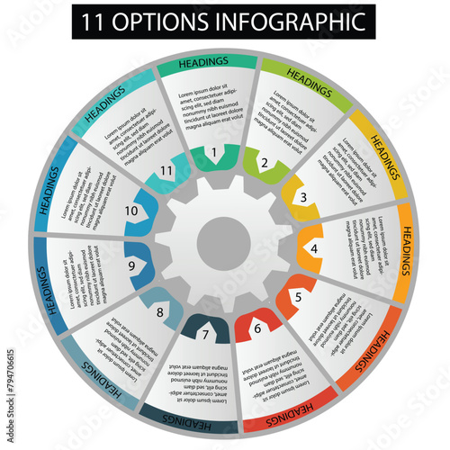 11 points Infographics or 11 options infographic
