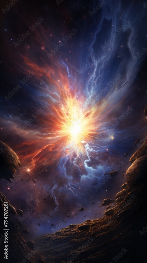 A beautiful painting of a supernova remnant. A beautiful painting of a supernova remnant.