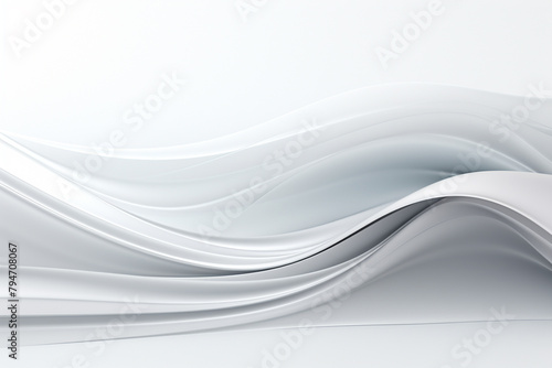 Abstract white wavy background. 3d render illustration with smooth lines