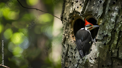 Pileated woodpecke,generative ai photo