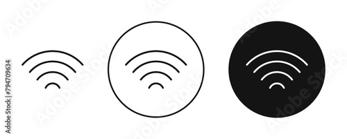 Wifi vector icon set. wi fi signal wave line icon. internet connection signal icon for Ui designs.