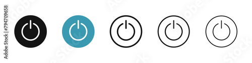 Power vector icon set. turn off switch line icon. computer start and shutdown button. start and stop icon for Ui designs.