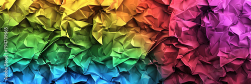 abstract rainbow background of the surface of some crumpled paper, generative AI