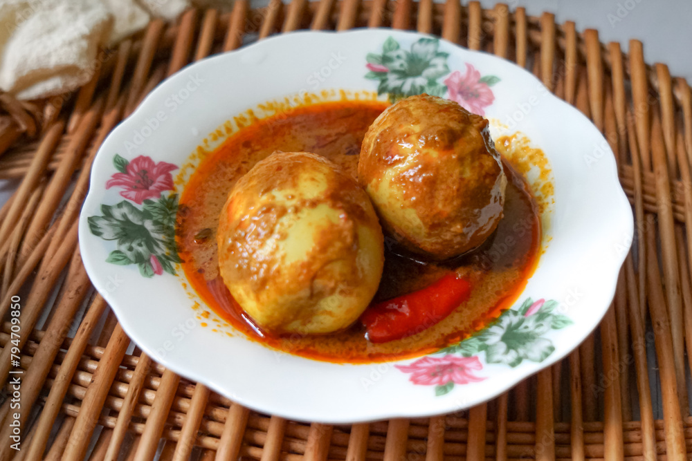 Hard boiled eggs curry or locally known in Malaysia as Kari Telur Rebus. Hard boiled eggs curry or locally known in Malaysia as Kari Telur Rebus.