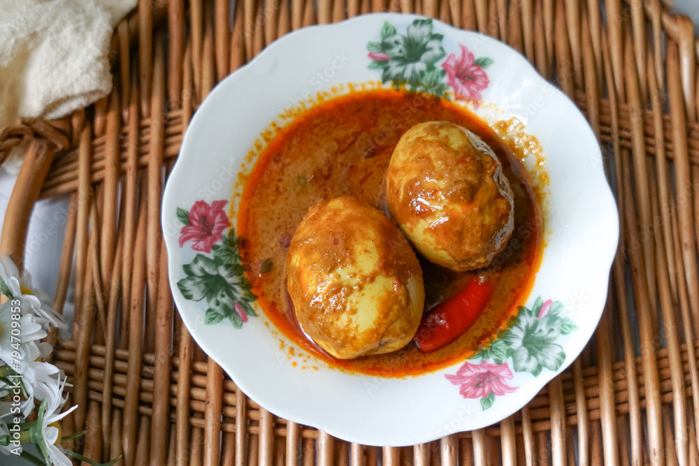 Hard boiled eggs curry or locally known in Malaysia as Kari Telur Rebus. Hard boiled eggs curry or locally known in Malaysia as Kari Telur Rebus.