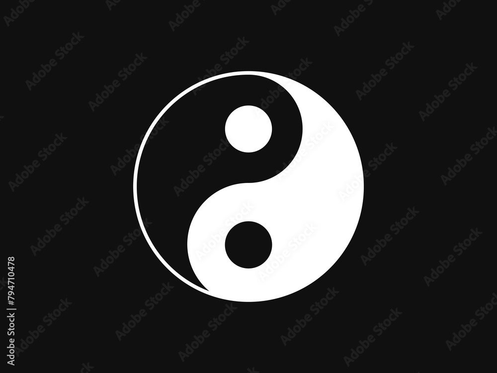 The Chinese tai-chi in black background. Vector Illustration The Chinese tai-chi in black background. Vector Illustration