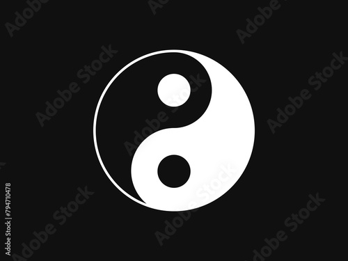 The Chinese tai-chi in black background. Vector Illustration