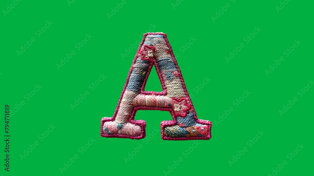 collection of letter A embroidered animation ransom note style ...