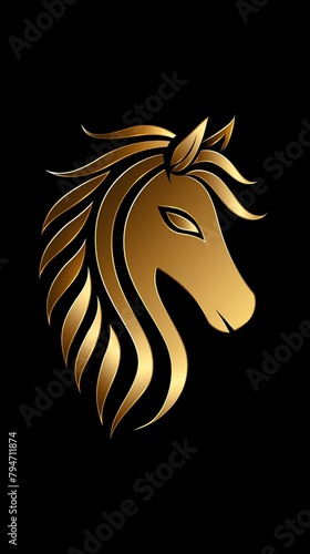 horse 12  Zodiac  The golden line image of the Rat on a black background can create a feeling of luxury and elegance. The simplicity of the design may make it memorable and easily remembered.