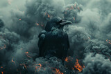 person with a devil,
Birds Amidst Smoke Nature's Cry Against Air Pollution