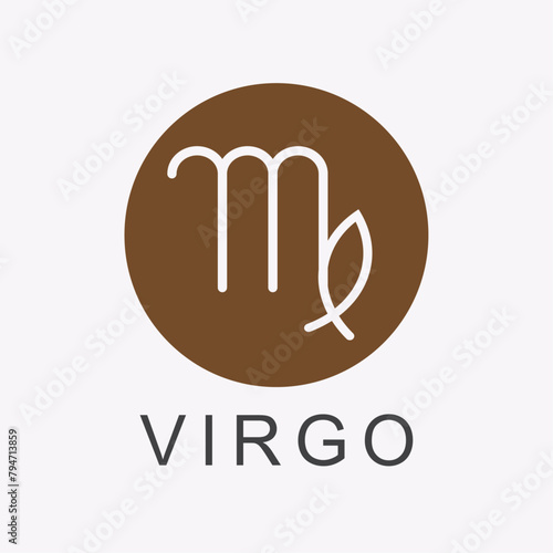 virgo zodiac sign. astrological sign symbols. minimalist vector. horoscope. earth element