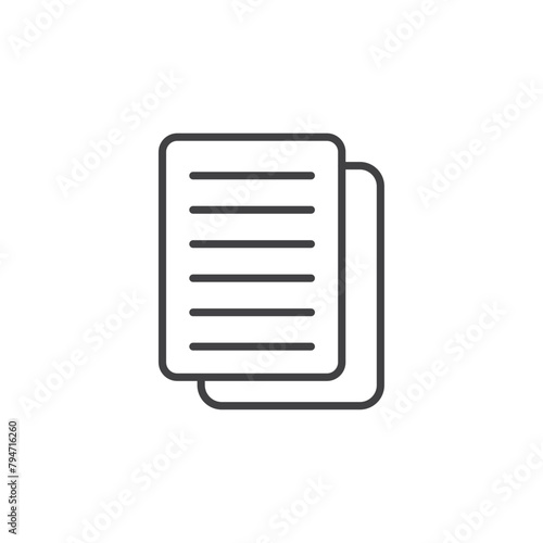 Content Copy Icon Set. Document Duplication Vector Symbol. photo