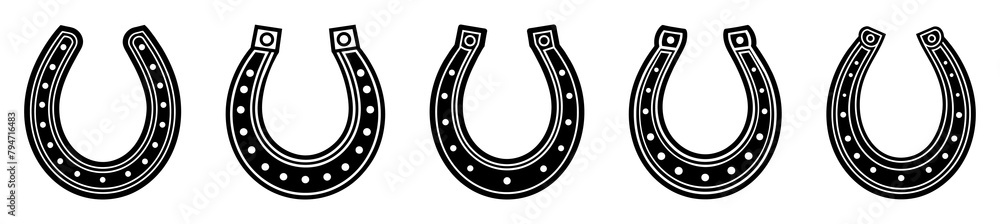 Horseshoe icon set. Luck symbol. Vector Horseshoe icon set. Luck symbol. Vector