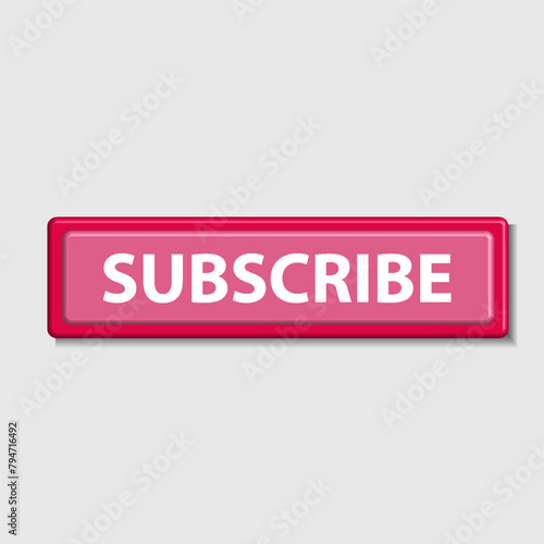 Subscribe icon button 3D illustration
