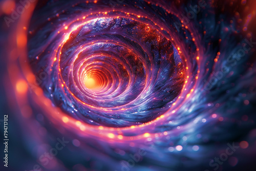 Hypnotic spirals of color spiraling into infinity, drawing the viewer into a mesmerizing vortex of abstract beauty and contemplation in a surreal display of digital artistry.