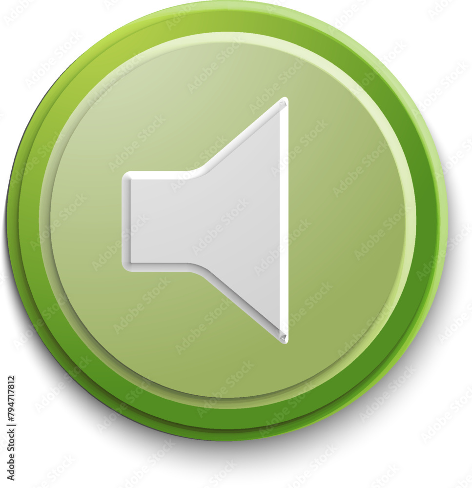 Speaker icon gren color 3D Speaker icon gren color 3D