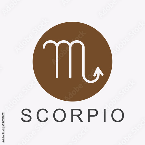 scorpio zodiac sign. astrological sign symbols. minimalist vector. horoscope. water element photo