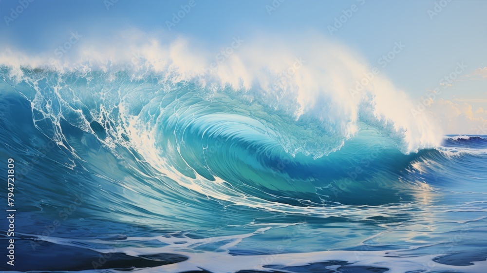 An enormous wave is about to break on the shore. An enormous wave is about to break on the shore.