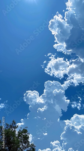 Generative AI : light blue cloud in bule sky moving by soft wind © The Little Hut