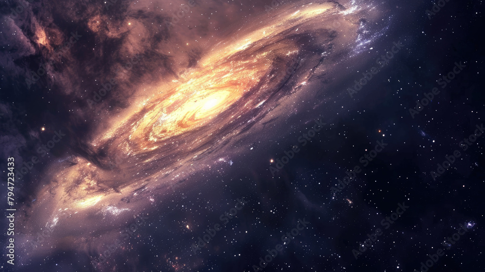 Dynamic and colorful galaxy background with swirling nebula and sparkling stars set against the dark expanse of space Dynamic and colorful galaxy background with swirling nebula and sparkling stars set against the dark expanse of space