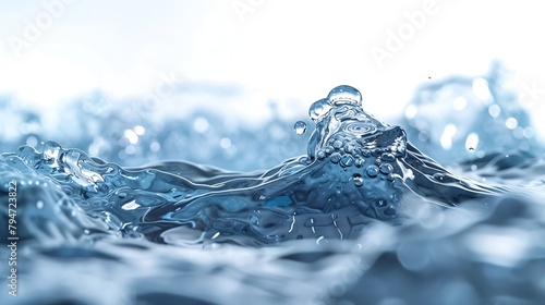 Generative AI : Splash of water isolated on white background