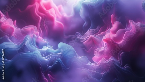 3d render of colorful abstract fluid shapes on dark background