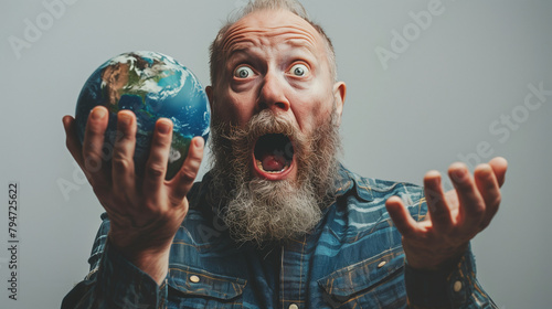 Environmentalist and miniature globe