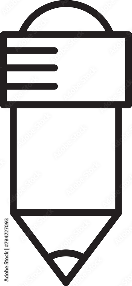 Pencil Icon Line Illustration Pencil Icon Line Illustration