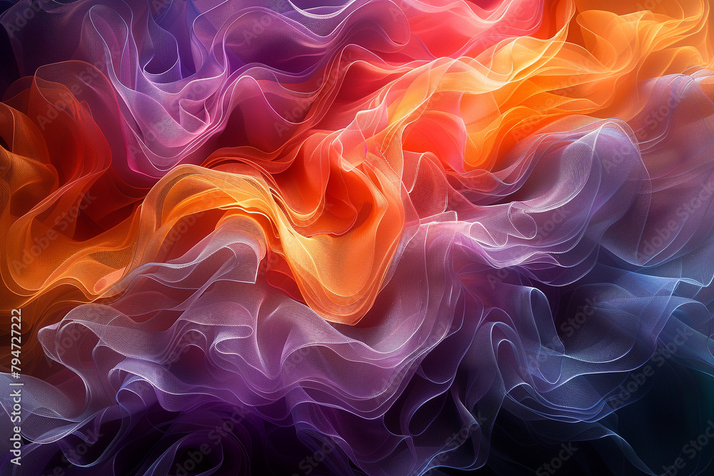 Translucent layers of color swirling in a cosmic dance, blurring the lines between reality and imagination in a mesmerizing display of abstraction.