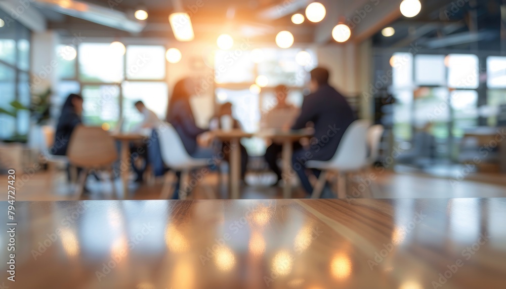 A group of people are sitting around a table in a conference room by AI generated image