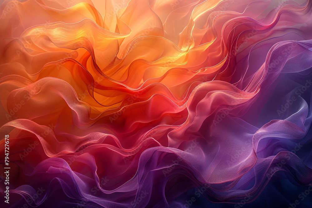 Translucent layers of light overlapping and intertwining, creating a mesmerizing dance of color and form that transcends the boundaries of perception.