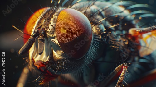 A detailed image of a fly, showcasing the potential health risks associated with flies and the need for pest control.