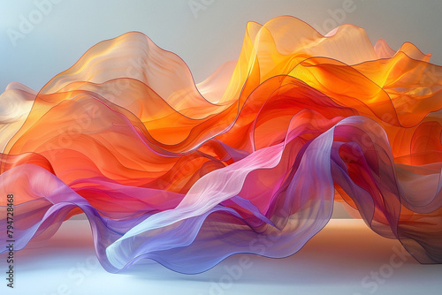 Translucent layers of light overlapping and intertwining, creating a mesmerizing dance of color and form that transcends the boundaries of perception.