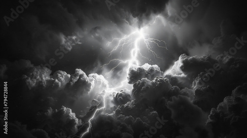 巨大な雲と雷の風景	 photo
