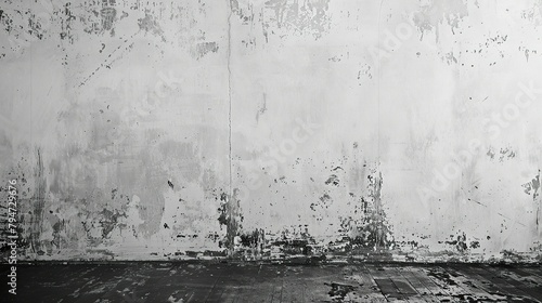black and white tintype of a white wall, close up of wall without floor  photo