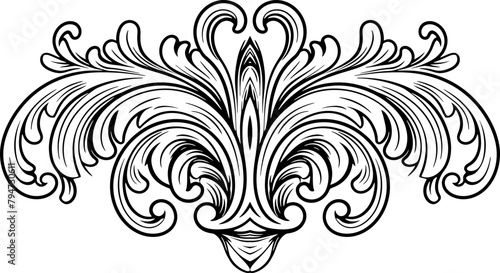 Vintage baroque ornament drawing
