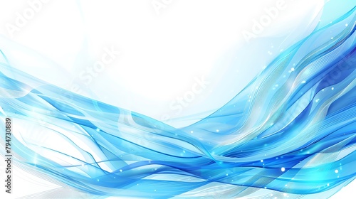 Blue wave modern background with white space for text and message. Generative Ai photo