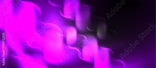 A symmetrical pattern of purple and magenta waves on a black background, creating an electric blue glow. This event combines darkness and vibrant colors in perfect symmetry