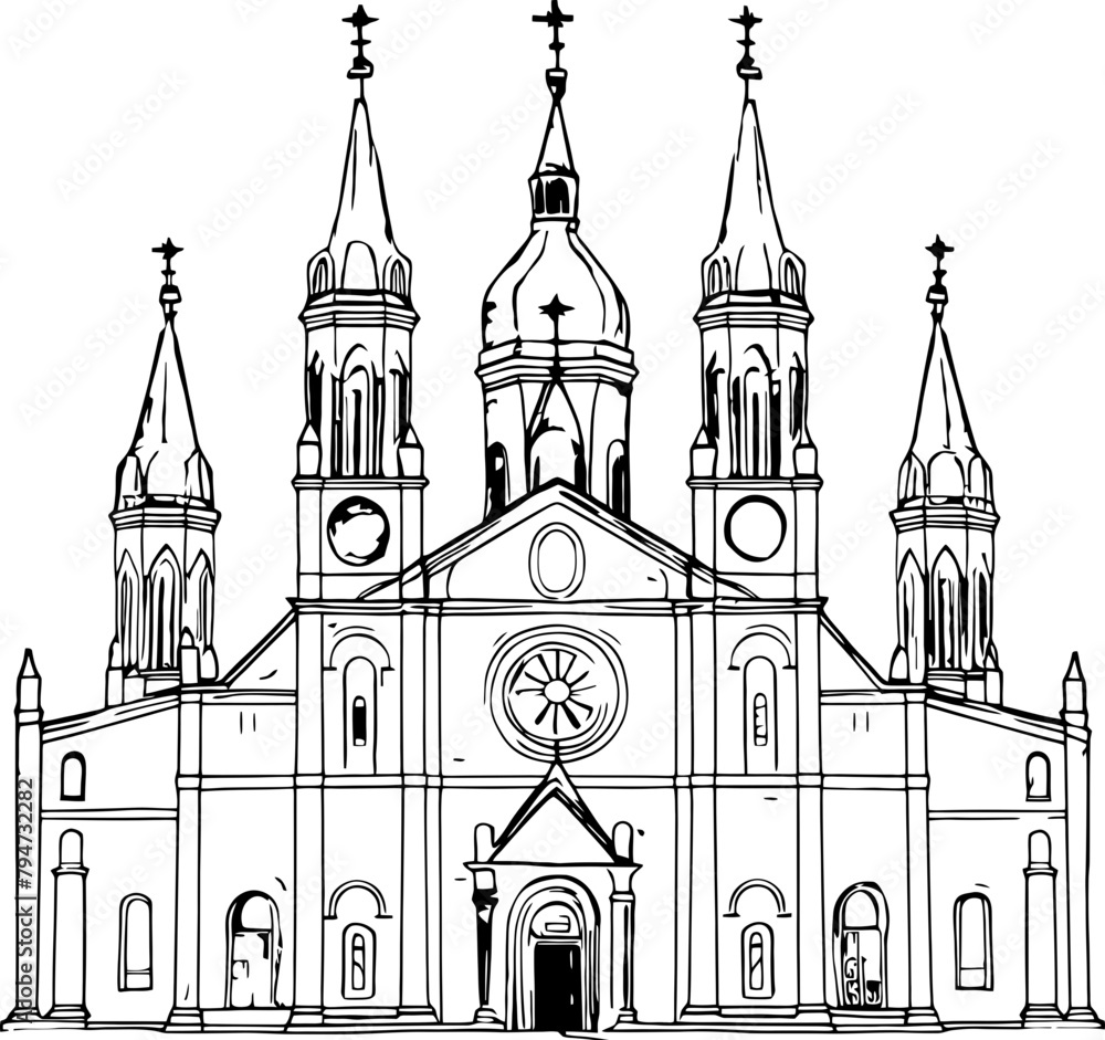 Cathedral sketch drawing