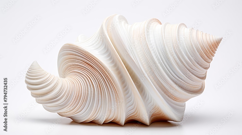 A close up of a seashell with a white and pink color. A close up of a seashell with a white and pink color.