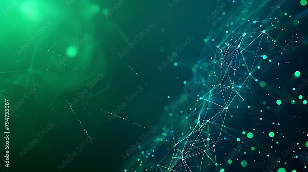 Digital technology banner green blue background concept with technology light effect, abstract tech, innovation future data, internet network, Ai big data, lines dots connection. Generative Ai Digital technology banner green blue background concept with technology light effect, abstract tech, innovation future data, internet network, Ai big data, lines dots connection. Generative Ai